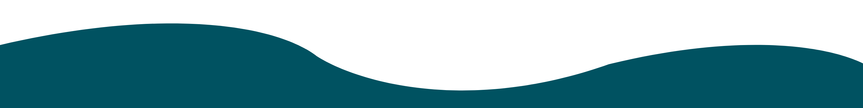 A simple abstract graphic featuring a teal wavy shape along the bottom against a light gray background, creating a smooth, flowing curve.