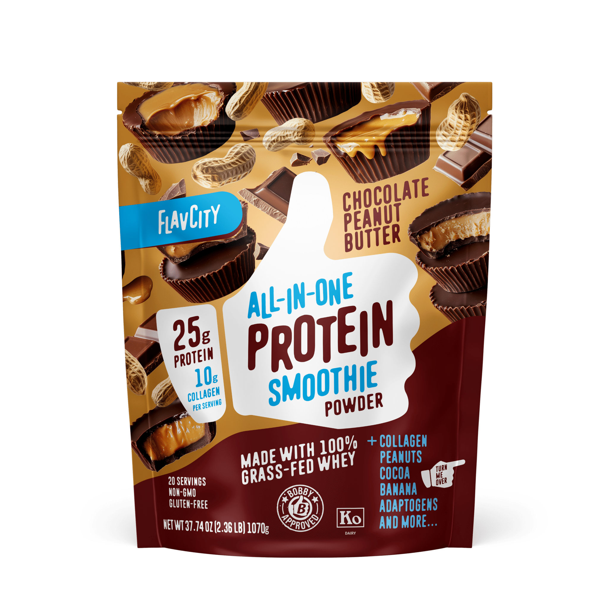 Chocolate Peanut Butter Protein Smoothie.