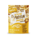 A yellow and white packet of Shop FlavCity Protein Smoothie: Single-Serve Packets in Banana Bread flavor, with banana slices and bread imagery. Delivers 25g protein, 10g collagen, grass-fed whey, and is gluten-free—ideal for on-the-go nutrition.