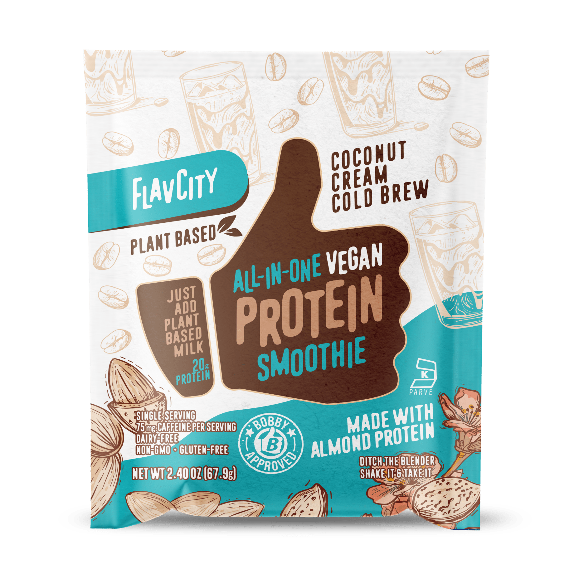 Shop FlavCity Protein Smoothie Single-Serve Plant-Based Coconut Cream Cold Brew