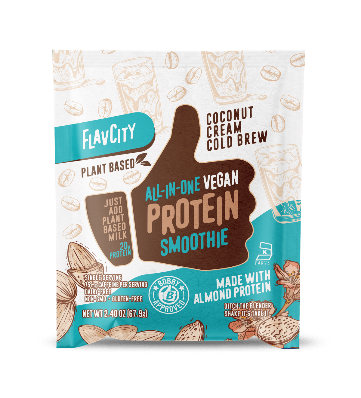 Shop FlavCity Protein Smoothie Single-Serve Plant-Based Coconut Cream Cold Brew