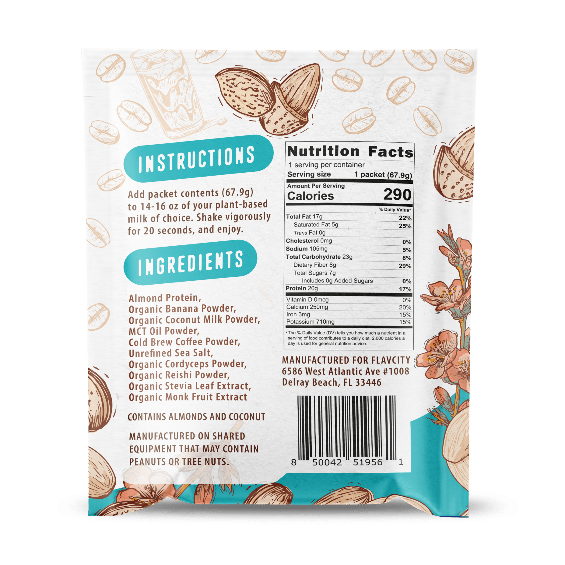 Shop FlavCity Protein Smoothie Single-Serve Plant-Based Coconut Cream Cold Brew