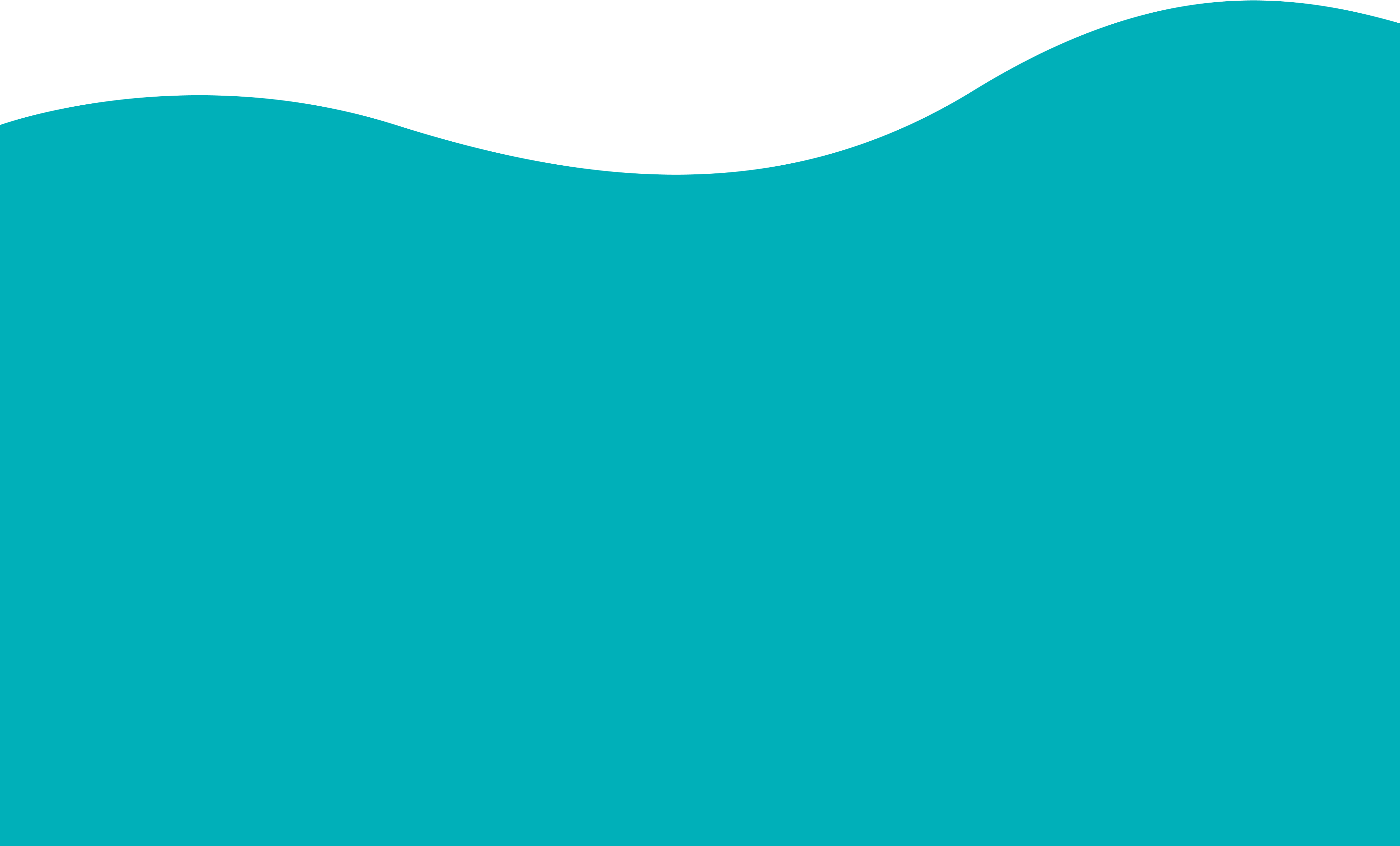Simple graphic with a smooth, teal-colored wave shape flowing horizontally across a white background. The wave curves upward and downward, creating a fluid and organic appearance.