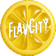 Round yellow logo with 'FLAV CITY' text on a white background