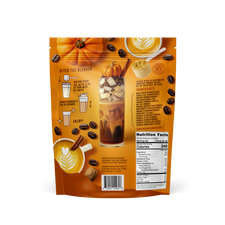 Pumpkin Spice Latte Protein Powder Smoothie, back of bag