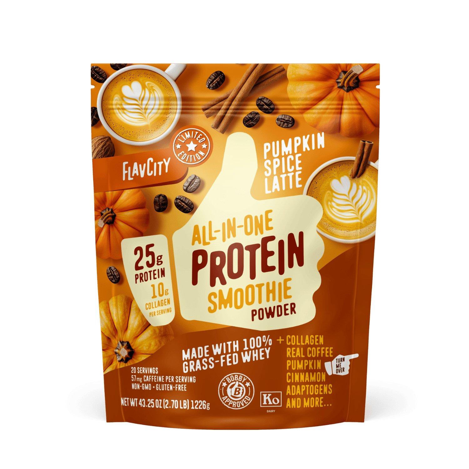 Pumpkin Spice Latte Protein Smoothie.