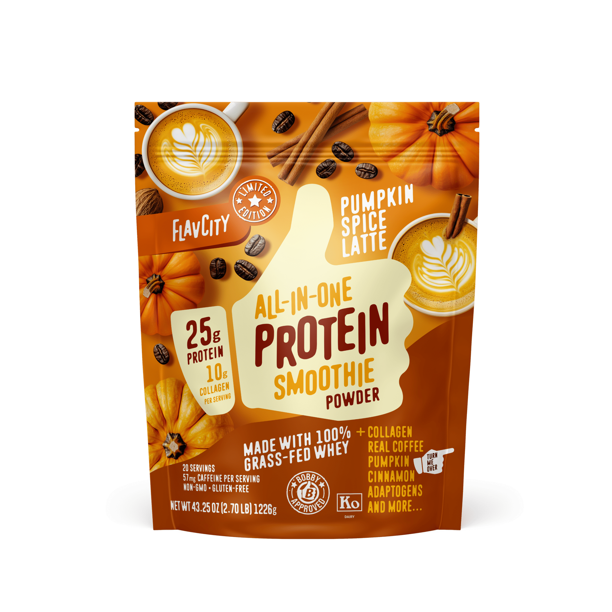 Pumpkin Spice Latte Protein Smoothie.