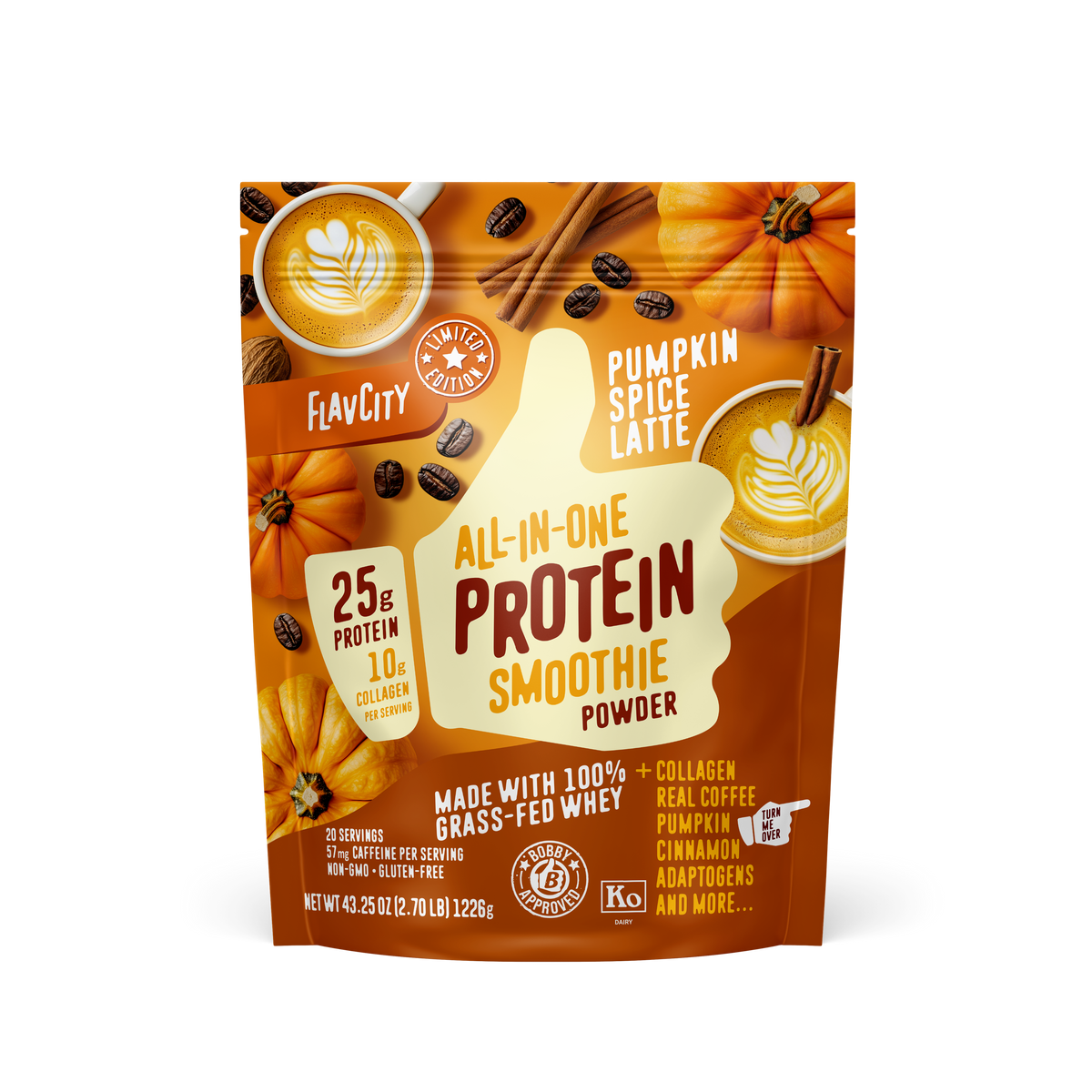 Pumpkin Spice Latte Protein Smoothie.